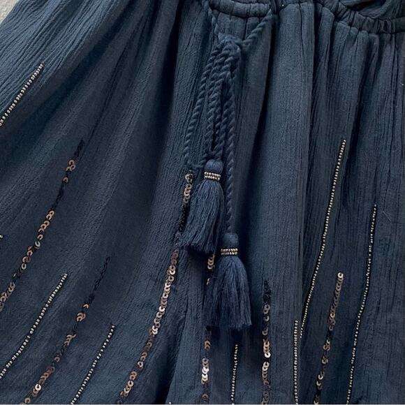 Abercrombie + Fitch Navy Blue Beaded Sequin Short Sleeve Romper, Women's Size XS - Picture 8 of 8